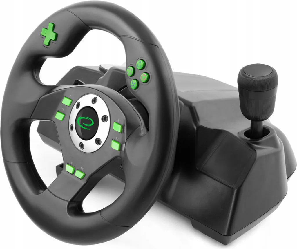 Offerta Volante Esperanza EGW101 PS3/PC: Nero Verde USB con Pedali