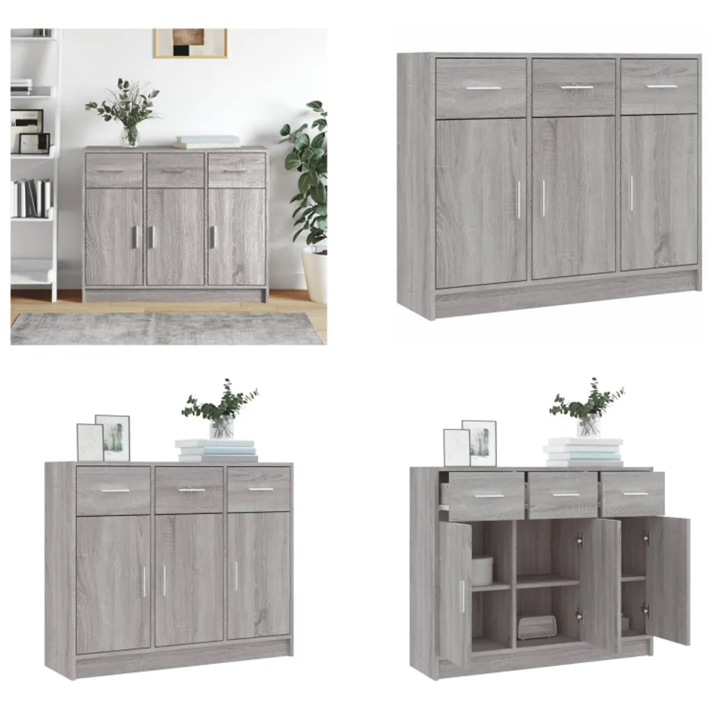 Comò Anrichte Grigio Sonoma 91 cm | Credenza vidaXL Legno Multistrato