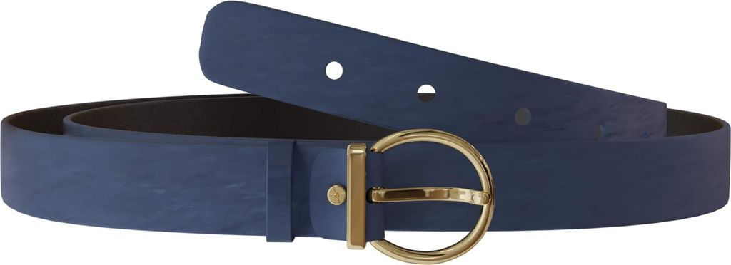 Damen Velours Samt Gürtel Wildleder-Optik Rind Leder 30643 Blau 110 cm