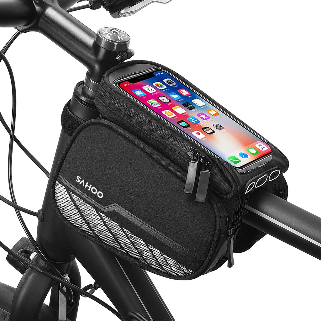 SAHOO Fahrradtasche Rahmen Tasche Smartphone Tasche 1,5L Wasserdicht 230gr.