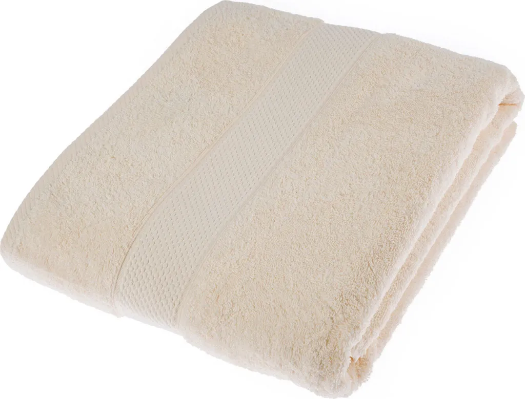 Asciugamano Grande Crema Homescapes 100x180 cm - Spugna Cotone
