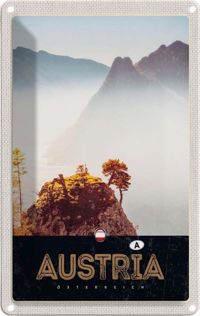 vianmo Blechschild 30x20 cm Österreich Natur Gebirge Wald Bildmotiv Reisemotiv Abenteuer Reisen Urlaub