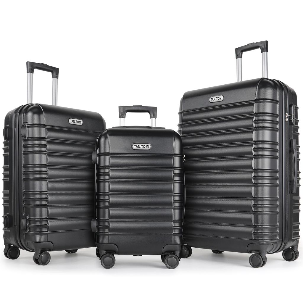 Kofferset Reisekoffer 4 Zwillingsrollen Hartschale Trolley Koffer, 4 Rollen, Trolley Handgepäck Große Kapazität mit Zahlenschloss