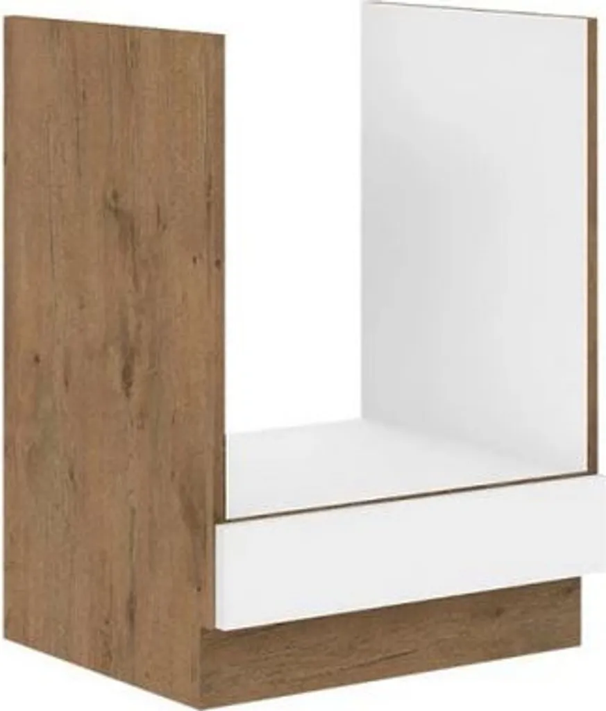 Mobile da cucina per forno da incasso 60 cm ZHILAN - rovere lancelot / bianco lucido