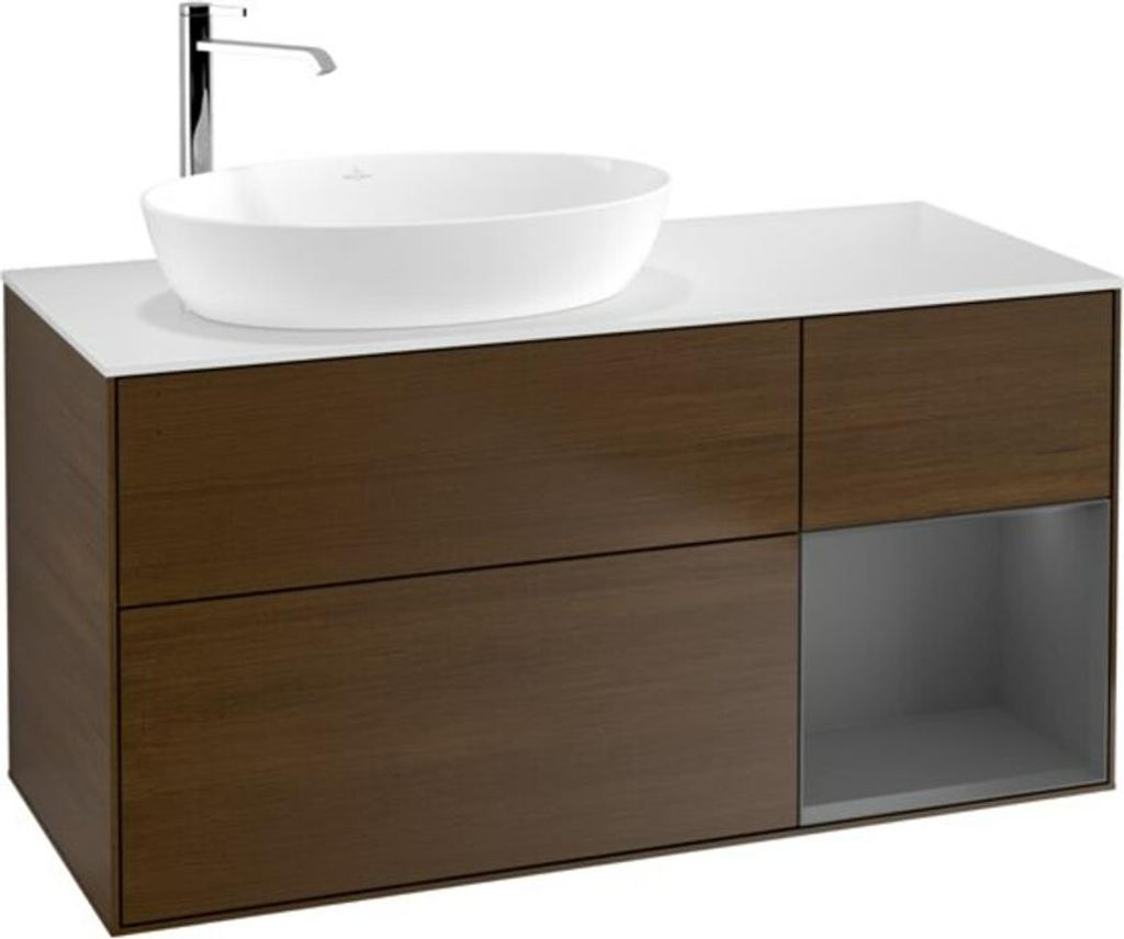 V&B Waschtischunterschrank Wandbeleuchtung Finion 120cm, Pl w m, Rg A m Lac, wal ven