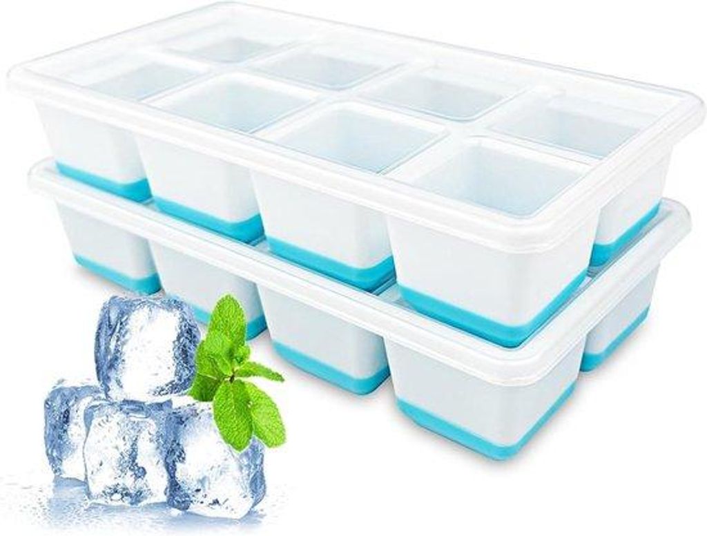 Premium Eiswürfelbehälter mit Deckel und BPA-freiem Eiswürfelbehälter für den Kühlschrank Baby- und Cocktail-Nahrung