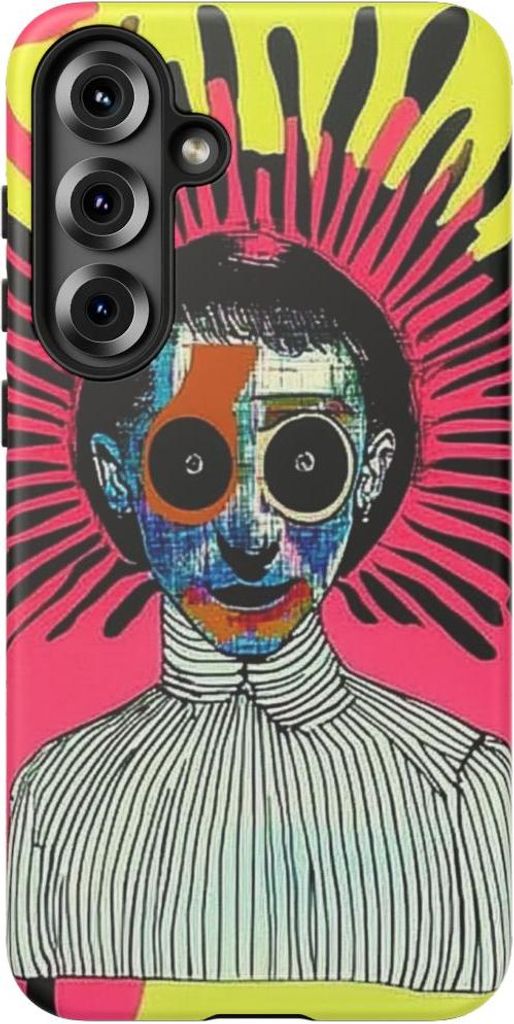 Abstraktes psychedelisches Porträt – Hülle Kompatibel mit Galaxy S25 Plus
