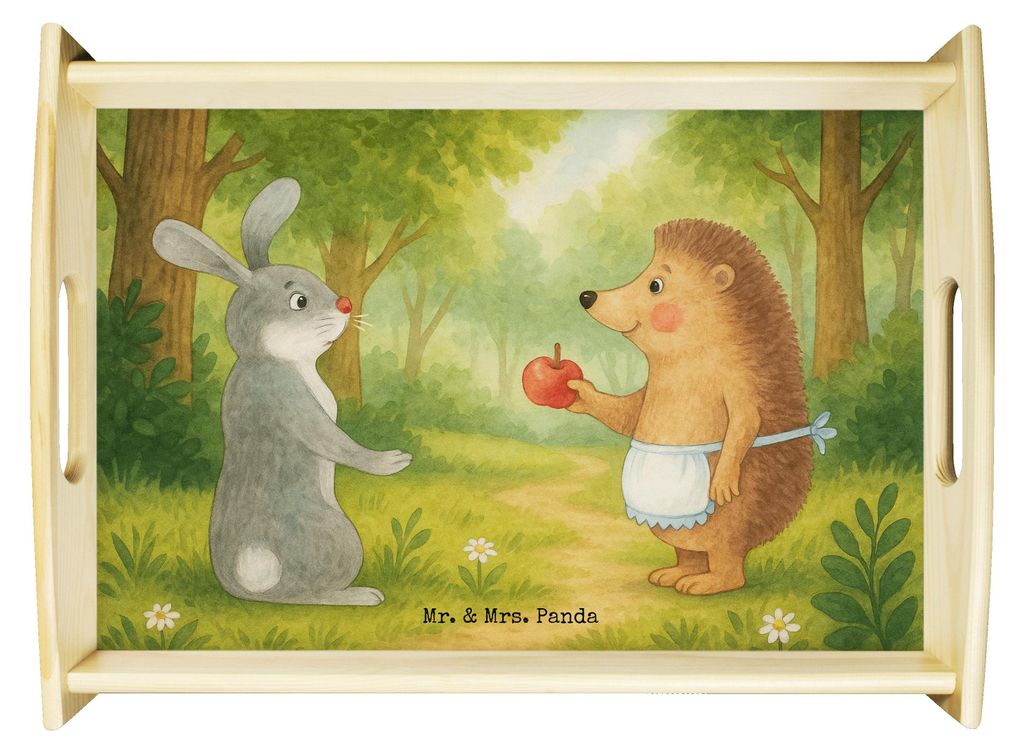 Mr. & Mrs. Panda Tablett Hase Igel Design - Weiß - Geschenk, und, Deko, Trösten, Liebe Spruch, Herzschmerz, Lustige Sprüche, Dekotablett, Servie...