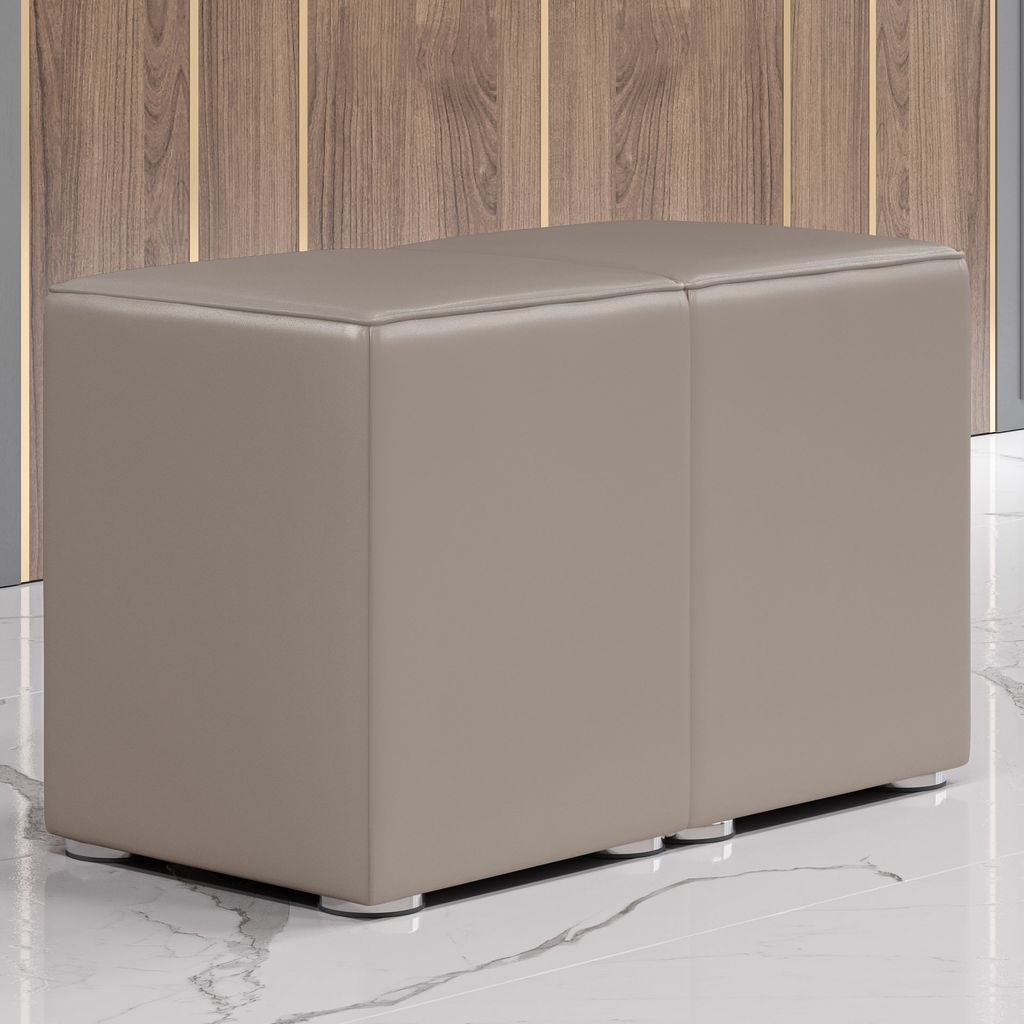 CUBO FULL | Bistro Hockerbank | Taupe | Leder | Gastro Sitzwürfel