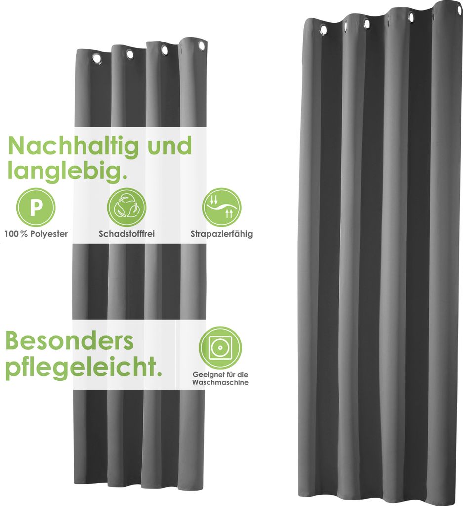 heimtexland ® 1 Paar Verdunklungsvorhänge Thermovorhang Produktbild 7