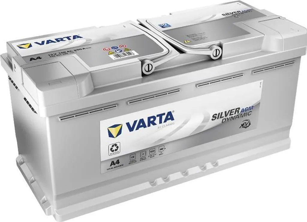 Batterie automobile AGM Start-Stop VARTA A4 12V 105Ah pour voitures luxe