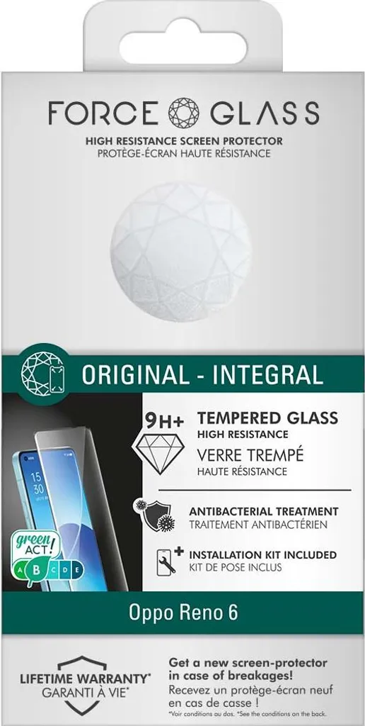 Force Glass Oppo Reno 6: Vetro Temperato 9H+ con Garanzia a Vita - 5