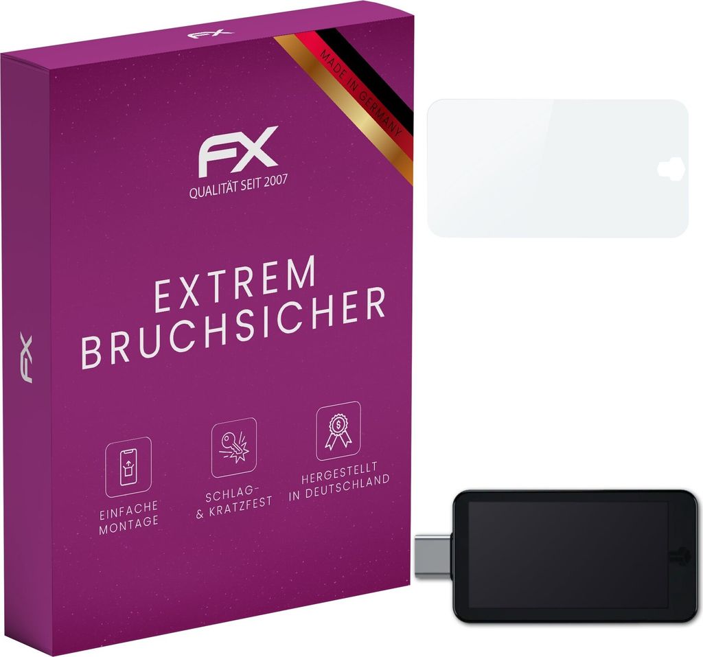 atFoliX FX-Hybrid-Glass Displayfolie kompatibel mit Shift Crypto BitBox02 Glasfolie