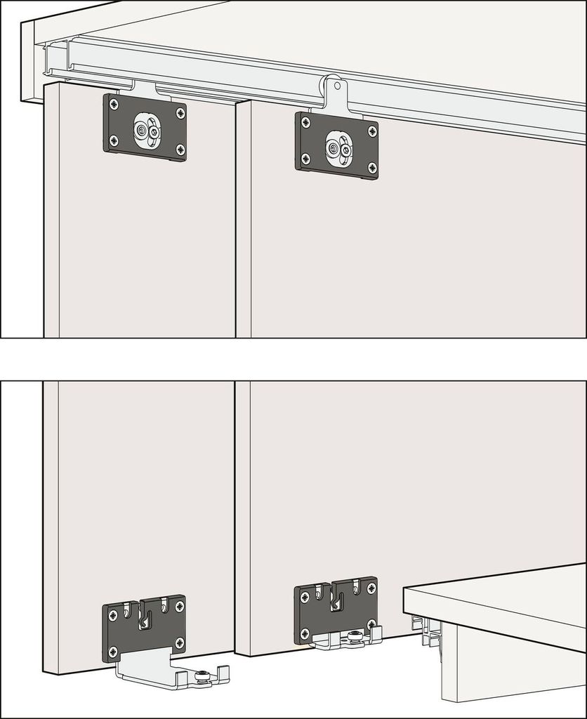 HAWA Combino 35 H MS - Beschlägegarnitur 1200 x 2200 x 19, 2 türig