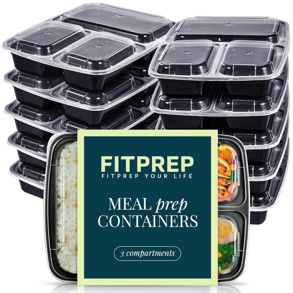 FITPREP 3-Fach Meal Prep Boxen im praktischen 10er Pack