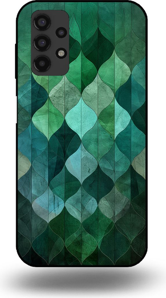 Smartphonica Handyhülle passend für Samsung Galaxy A13 4G mit grünem Blätterdruck - TPU Backcover Hülle grünes Blattdesign - Grün