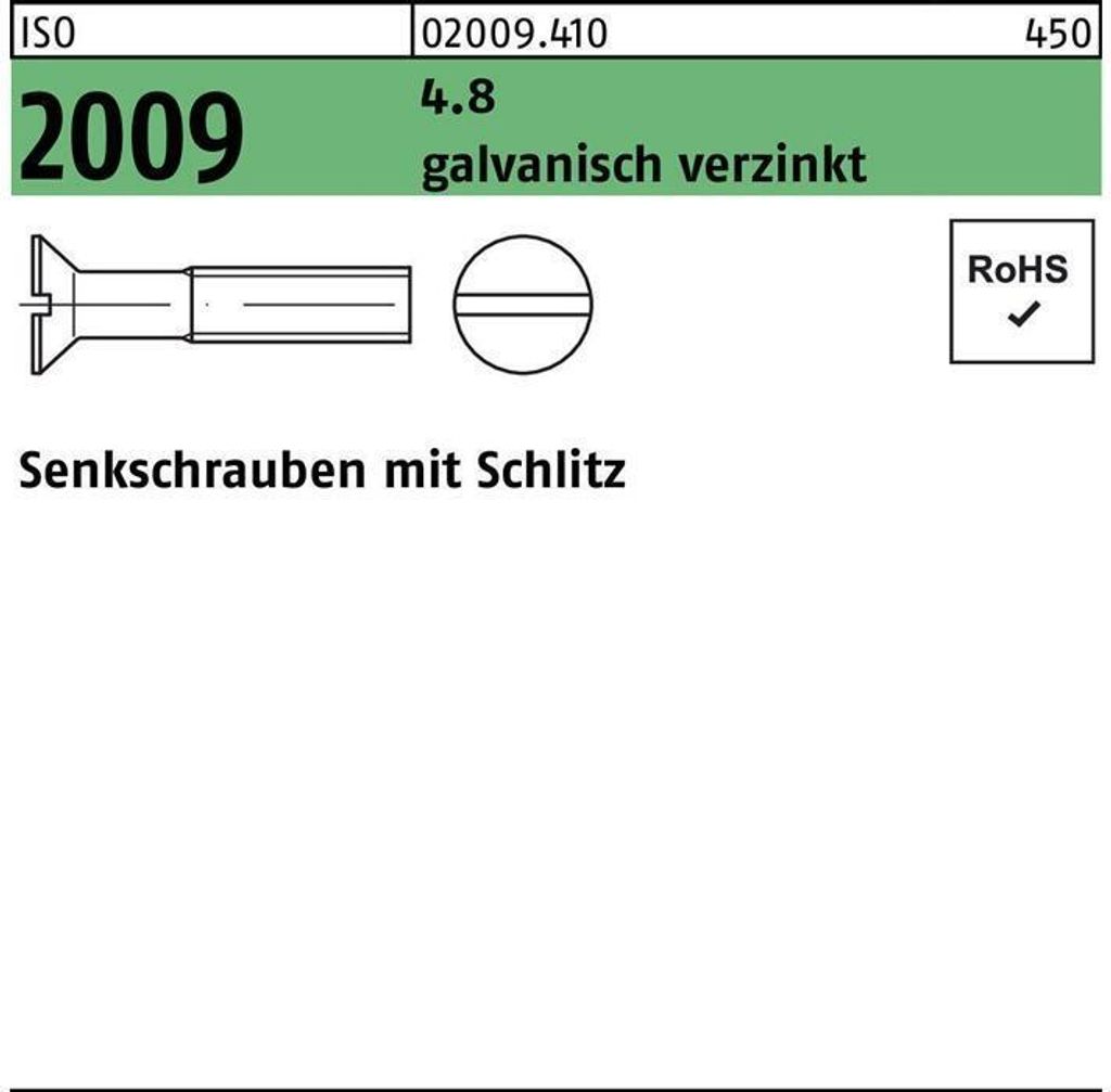 Reyher Senkschrauben ISO 2009 4.8 M 20x45 galv. vz (25 Stück)