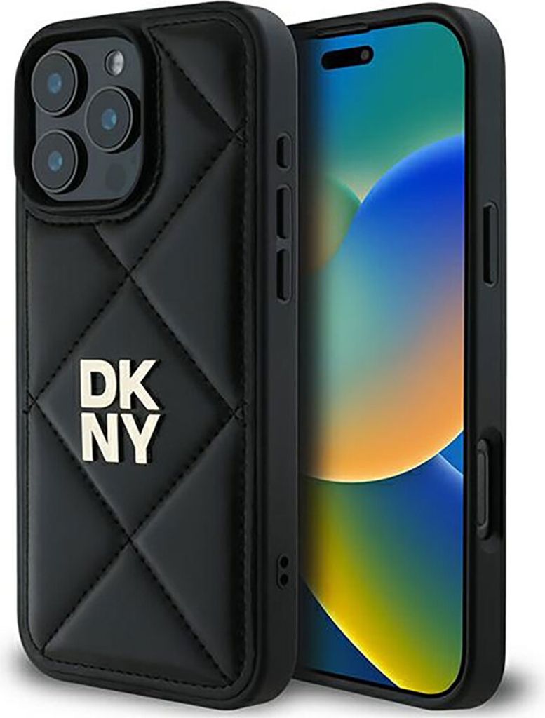 DKNY DKHCP16XPQDSLK iPhone 16 Pro Max 6.9" schwarz Quilted Stack Logo Schutzhülle