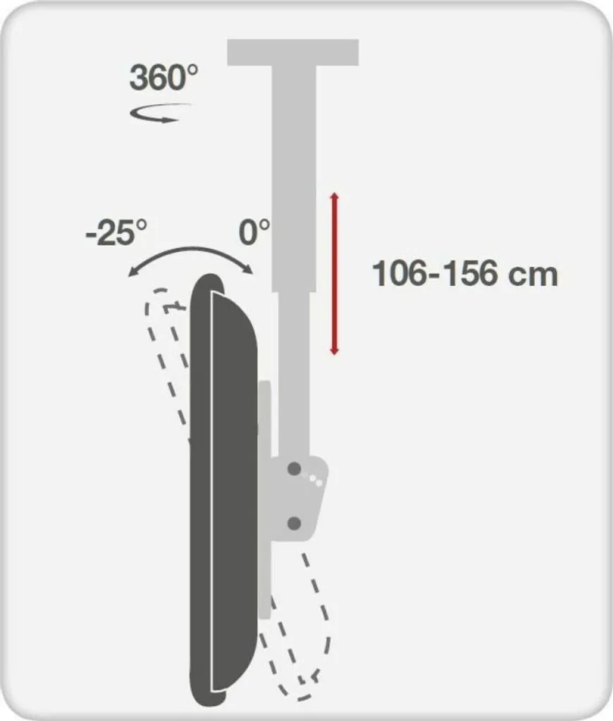 Support Plafond TV Télescopique à Bras Long pour Écran LCD et LED - 14