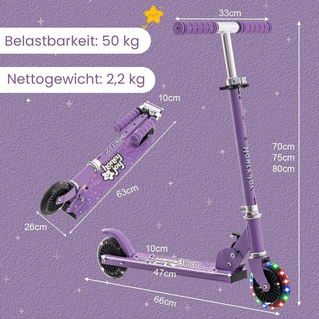 Trottinette enfant stable et sécurisée pour éviter les chutes, LED - 3
