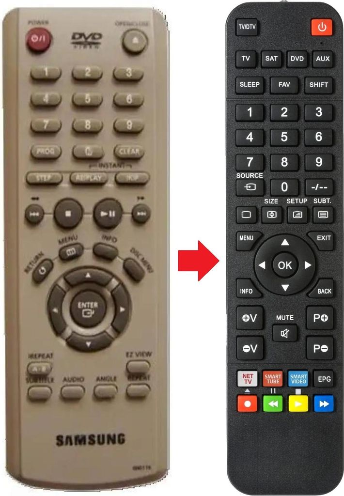 Fernbedienung passend für SAMSUNG DVDHD950 | DVDP244 | DVDP355