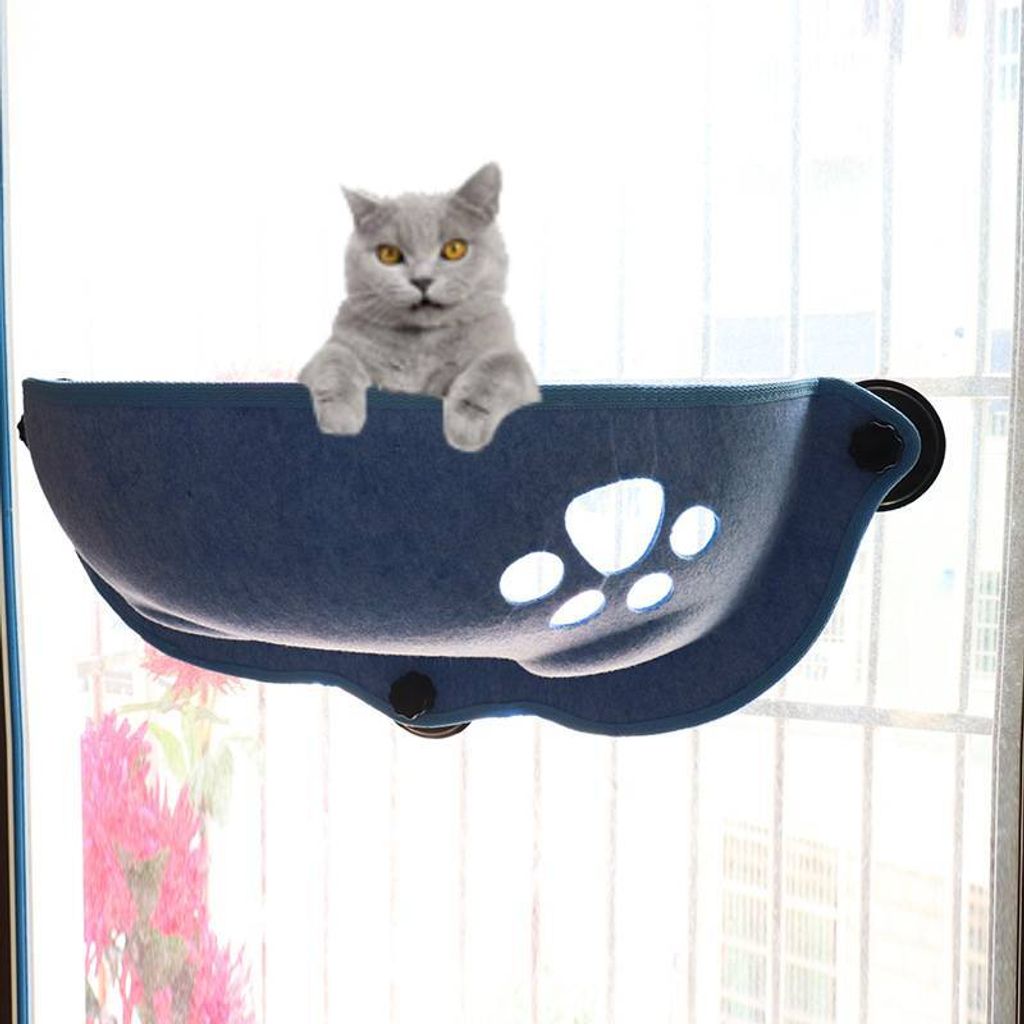 Katze Fenster Hängematte Mit Starke Saugnäpfe Pet Kitty Hängen Schlafen Bett Lagerung Für Pet Warme Käfig Katze Regal sitz Betten, blau