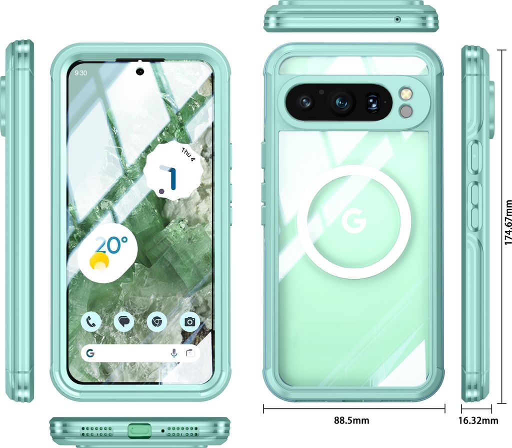 INF Schutzhülle für Google Pixel mit 360°-Magnetständer Grün Google Pixel 9