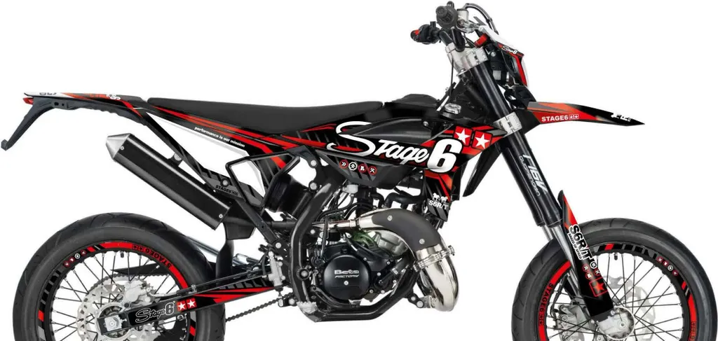 Kit Déco Moto Stage6 Red Set Autocollants pour Beta RR 2021-2024