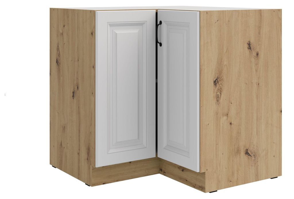 Eckunterschrank 90x90 cm Stilo Weiß Eiche Artisan Produktbild 