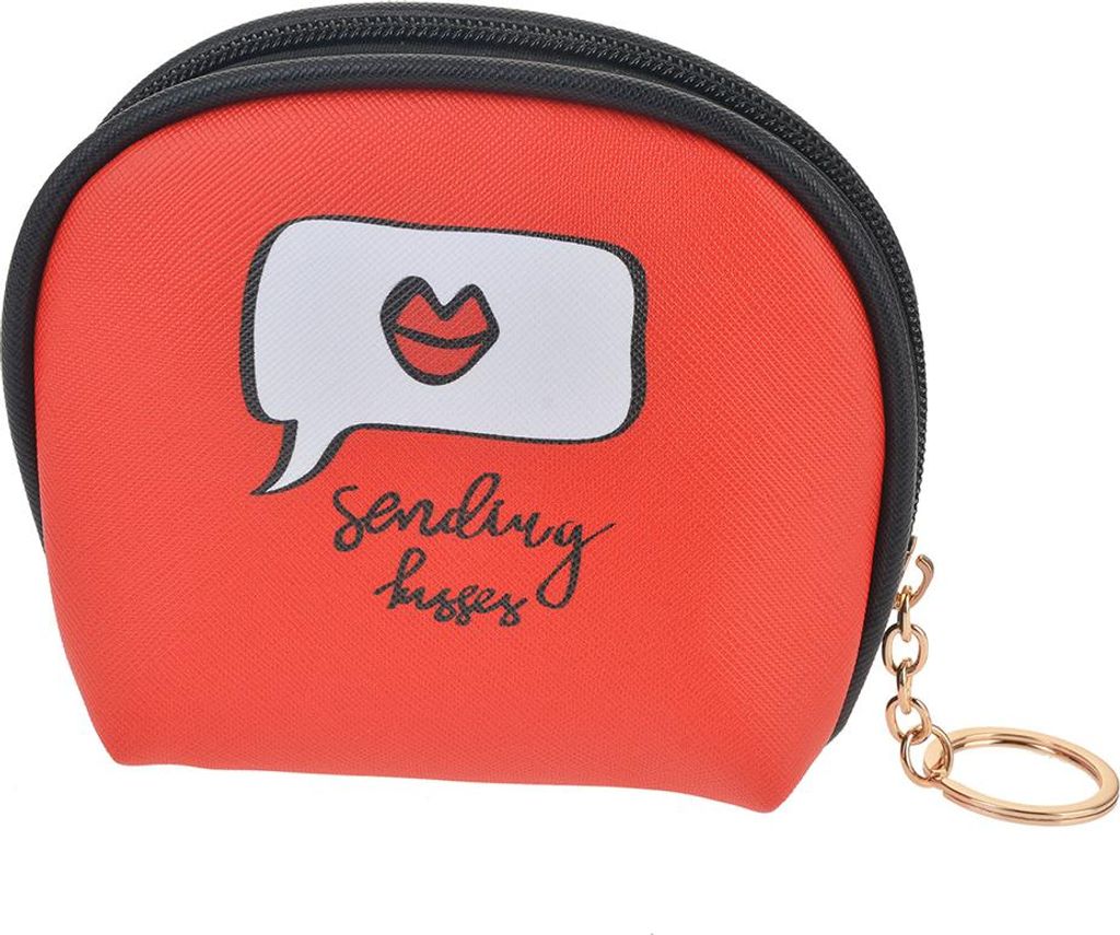 Clayre & Eef Damenkulturtasche 13x4x11 cm Rot Polyester