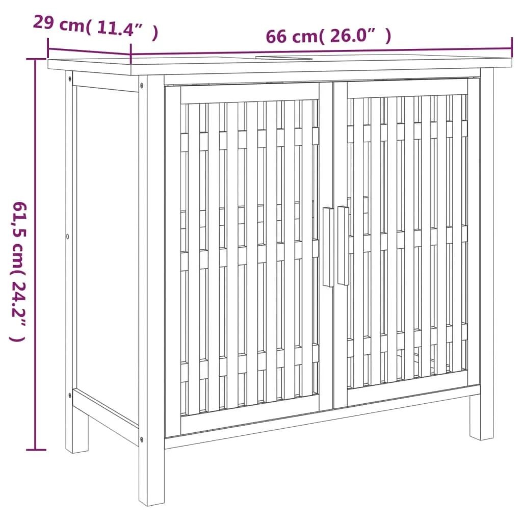 VidaXL Mobile Sottolavabo Noce 66x29x61,5 cm | Qualità e Prezzo - 7