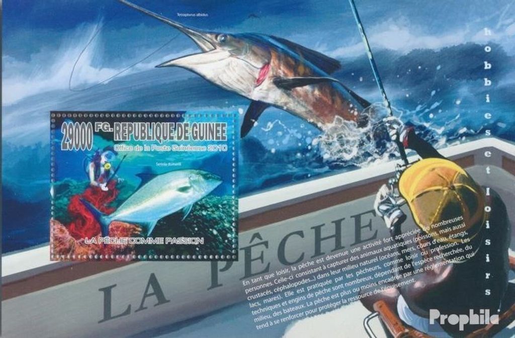 Briefmarken Guinea 2010 Mi Block 1820 (kompl. Ausgabe) postfrisch Leidenschaft des Fischens (Fische)