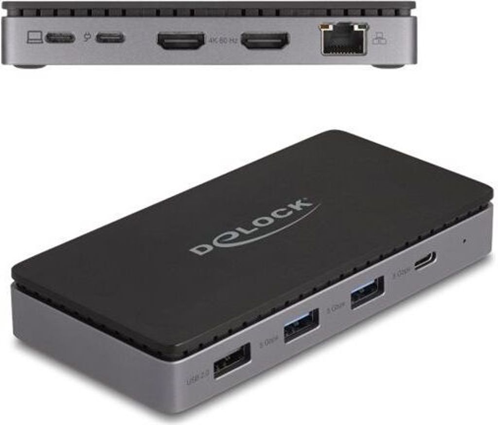 Delock - Dockingstation - USB-C / Thunderbolt 3 / Thunderbolt 4 - 2 x HDMI - 1GbE