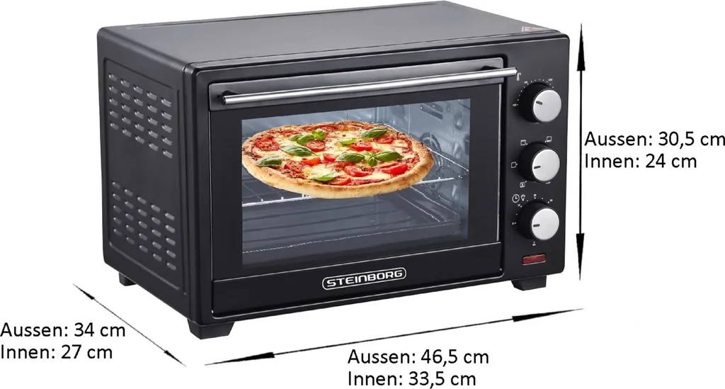 Steinborg SB-3002 Mini Four Électrique 25L Noir - Cuisson Précise - 3