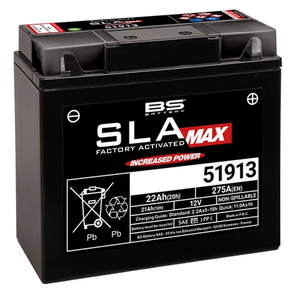 BS Battery 51913 SLA Max - Batteria Moto Pronto Uso 12V 22Ah