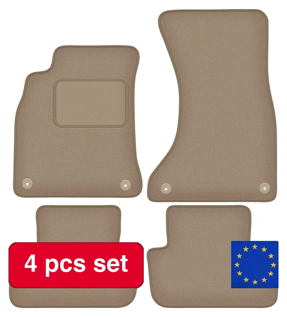 Jeu de tapis auto beige pour Audi A4 B8 Berline 2007-2015 - Luxe