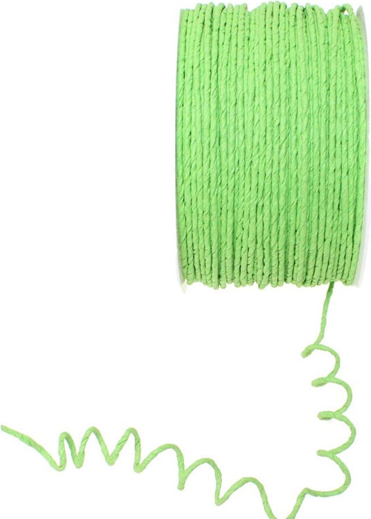 Papierdraht Ø 2 mm 100 m Papierdekodraht Papierkordel auf Spule Basteldraht apfelgrün