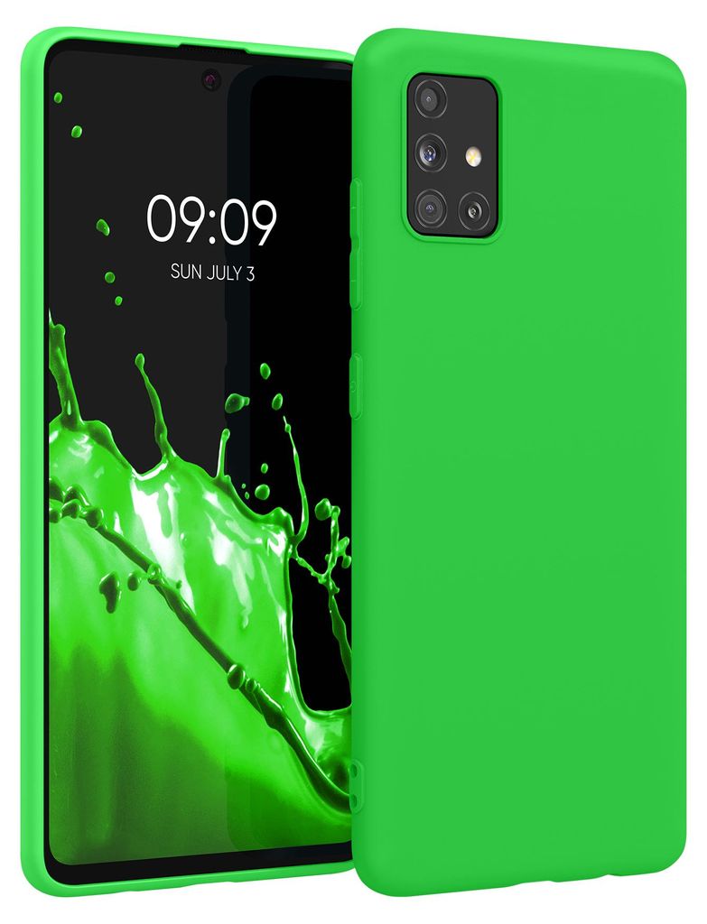 kwmobile Handyhülle für Samsung Galaxy A51 Hülle - TPU Case - Kabelloses Laden - Schutzhülle Cover in Neon Grün