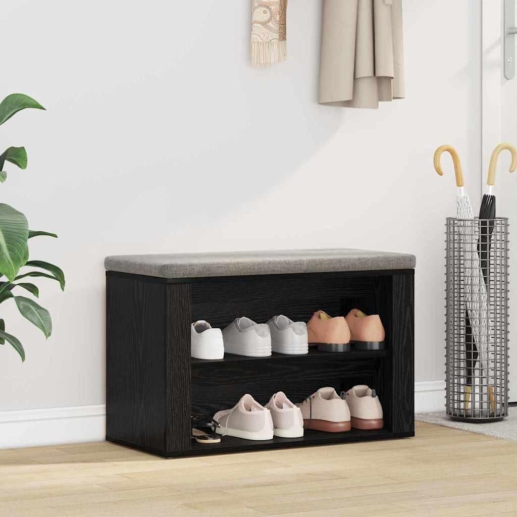 "Schlussverkauf" Schuhschrank moderne - mit Reichlich Stauraum - Schwarz Eichen-Optik 75x35x45 cm Holzwerkstoff C17387