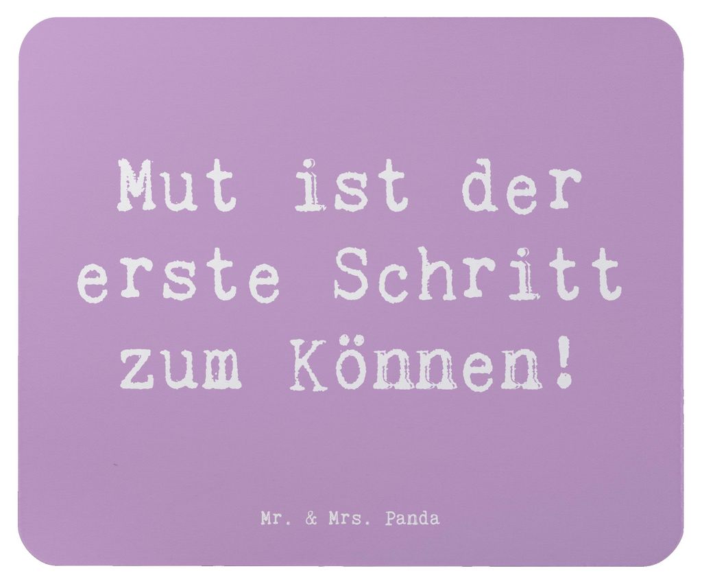 Mr. & Mrs. Panda Mauspad Spruch Sich in einer neuen Sportart versuchen - Lavendeltraum - Geschenk, Selbstbewusstsein, Zuversicht, Mousepad, wagen, ...