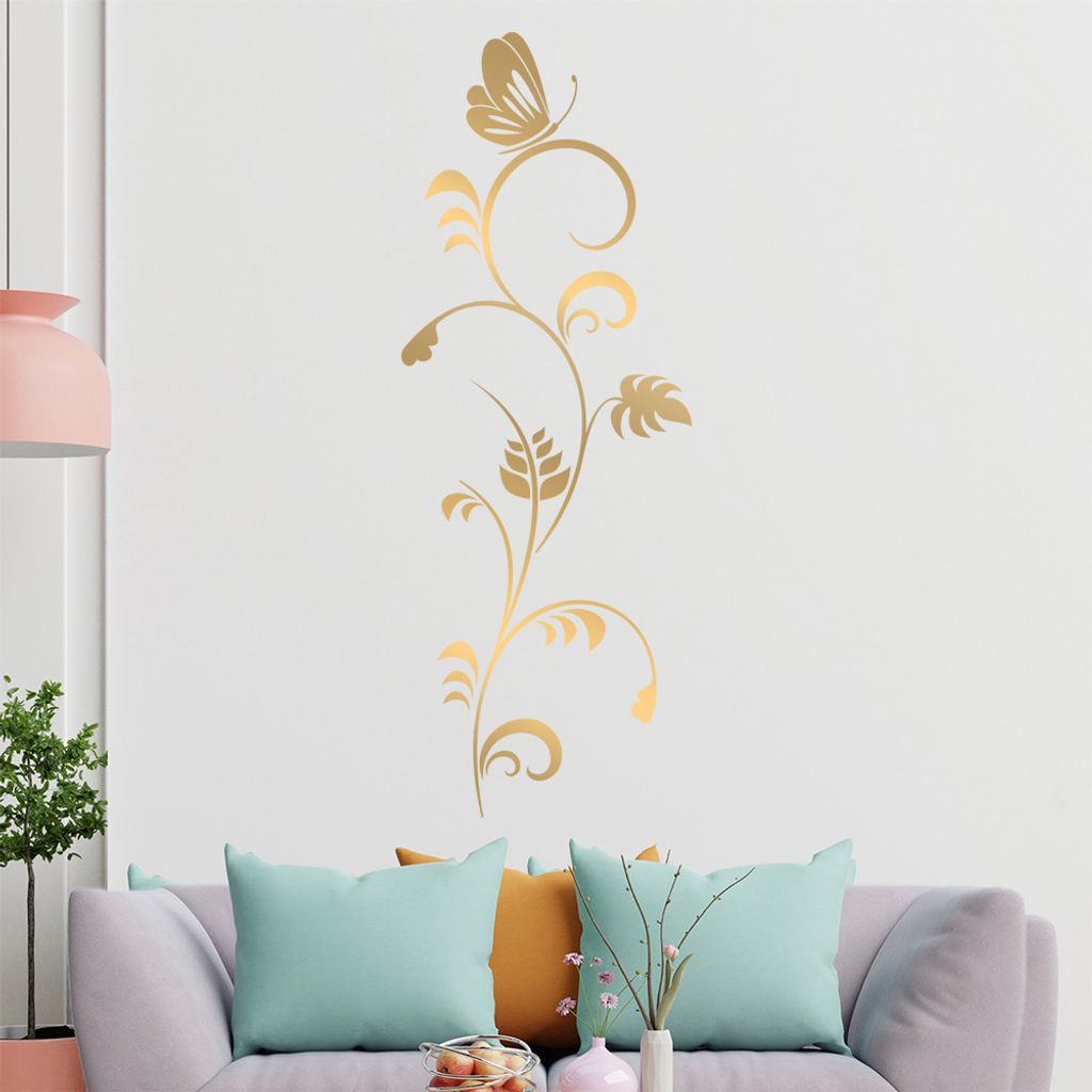 Gezackte Blüten Wandtattoo in 6 Größen - Wandaufkleber Wall Sticker - Dekoration, Küche, Wohnzimmer, Schlafzimmer, Badezimmer