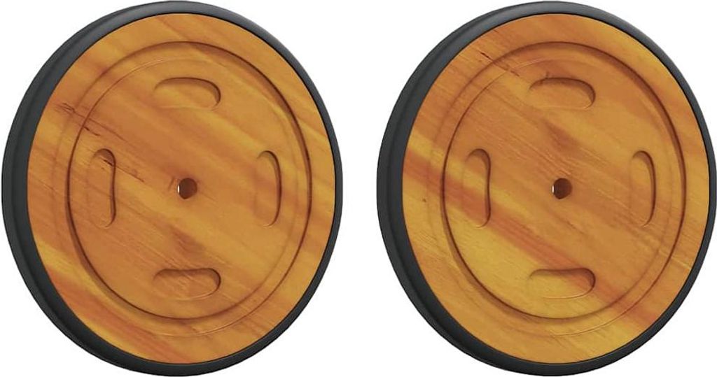 Raumräder 2 pcs Braun 20,5 x 20,5 x 2 cm Massivholz Akazie Produktbild 