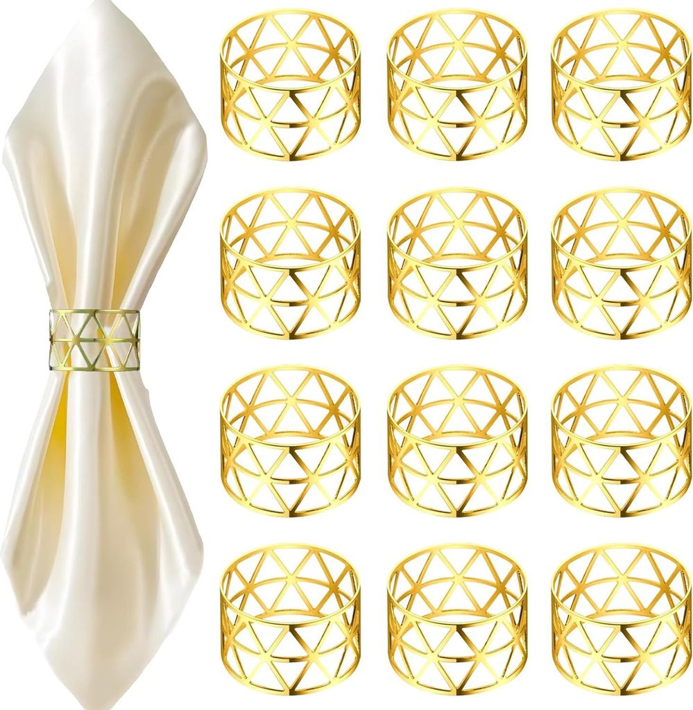 Traditionelle dreieckige Serviettenringe - Eleganz für jeden Tisch - Set von 12 - langlebiges Material