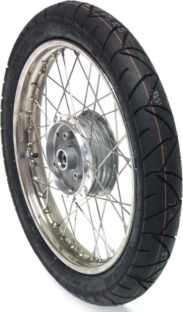 Roue avant inox 1,6 x 16 robuste munie du pneu Heidenau K55 premium
