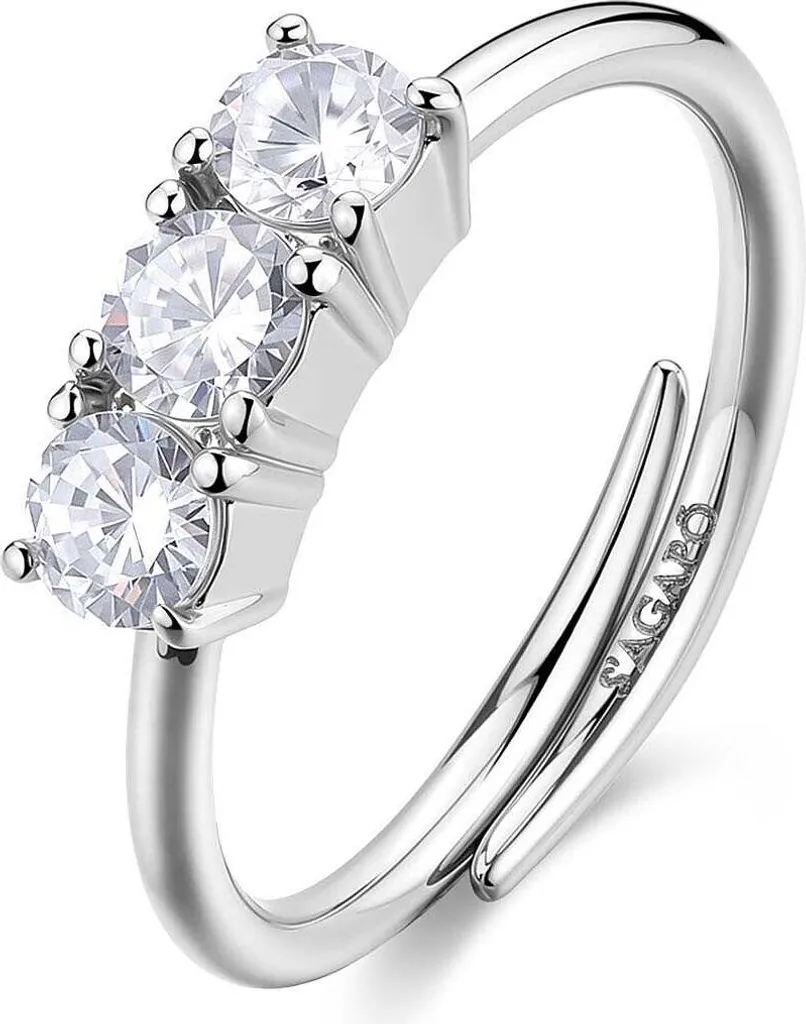 Bague Femme Ajustable en Argent Sagapò - Anneau Trilogie Chic et Moderne