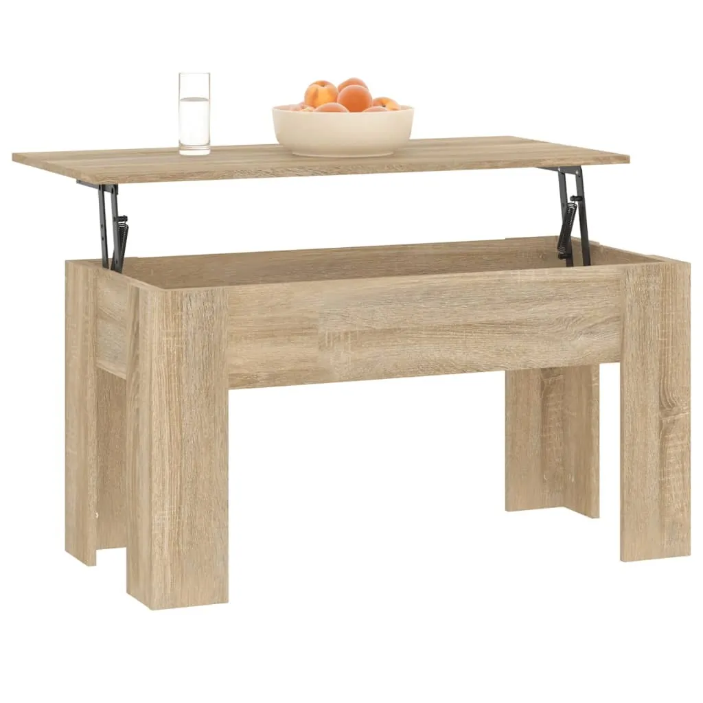 Table basse salon chêne sonoma 101 cm pour apéritifs et décoration - 4