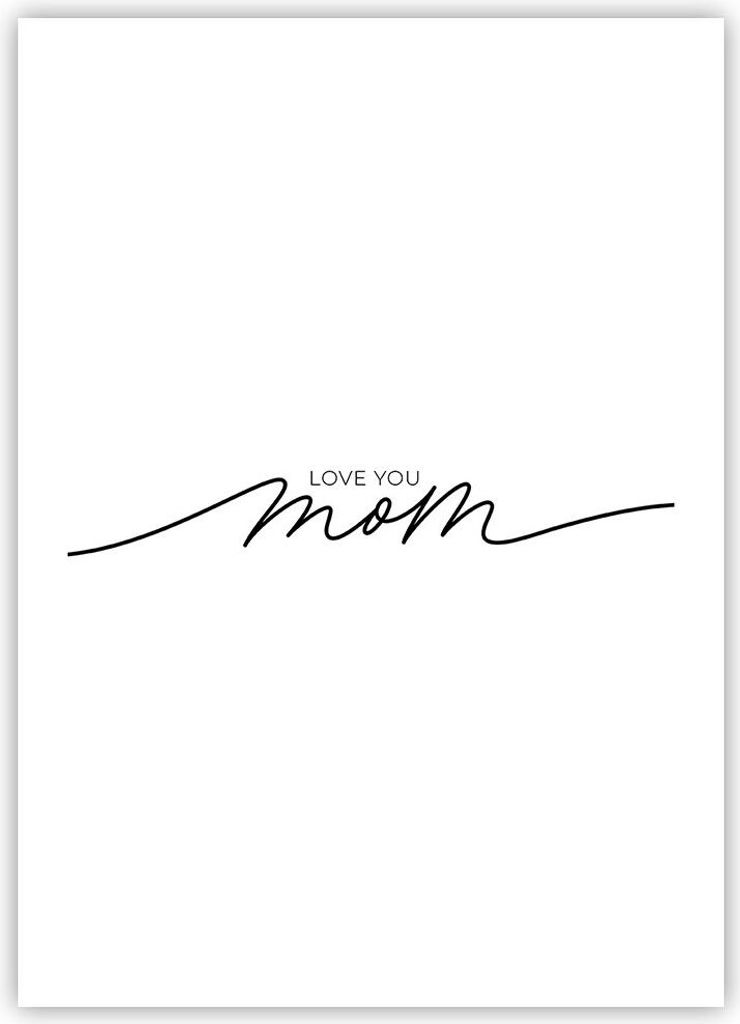 Poster - Poster ohne Rahmen - Ich liebe dich Mama - 50x70 cm - Wand Bild - Wanddeko - Wandbilder - Kunstposter - Wandposter - Bilder - Kunstdruck -...