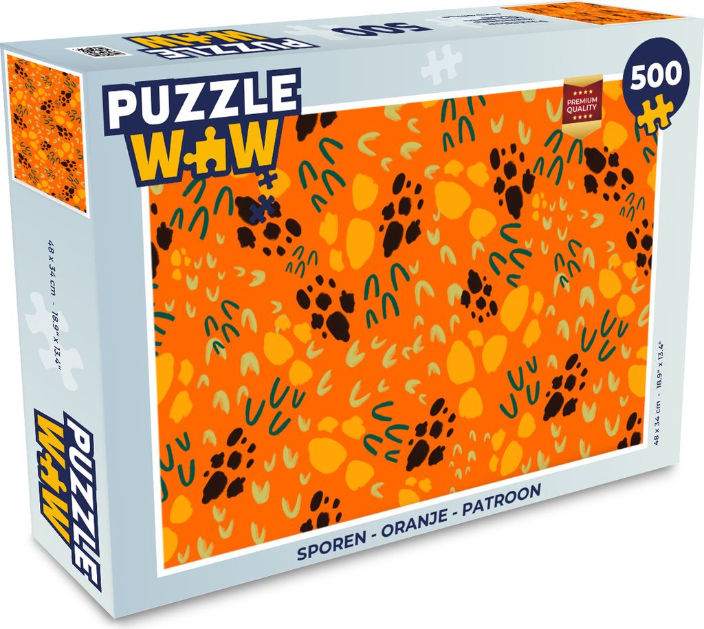 MuchoWow Puzzle 500 Teile Sporen - Orange - Muster - 500 Teile - Kinder - Selberbauen - Puzzlespiele