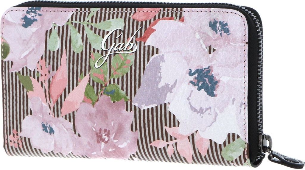 Gabs Leder Geldbörse GMONEY17 Wallpaper Ruga Black Peonia Toni Caldi flieder