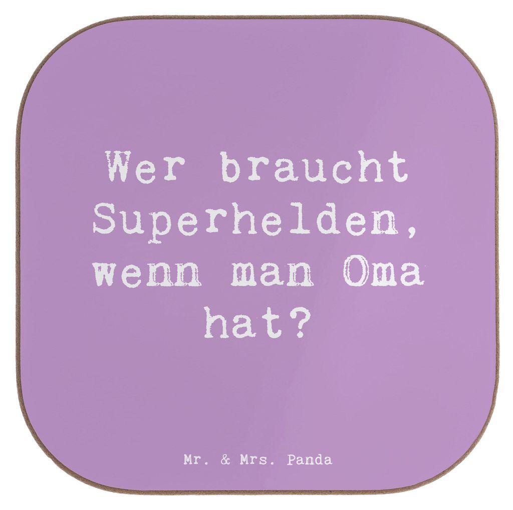 Mr. & Mrs. Panda Tassenuntersetzer Spruch Oma Heldin - Lavendeltraum - Geschenk, Lächeln, Holzuntersetzer, Großmutter, gläseruntersetzer, Omi, U...
